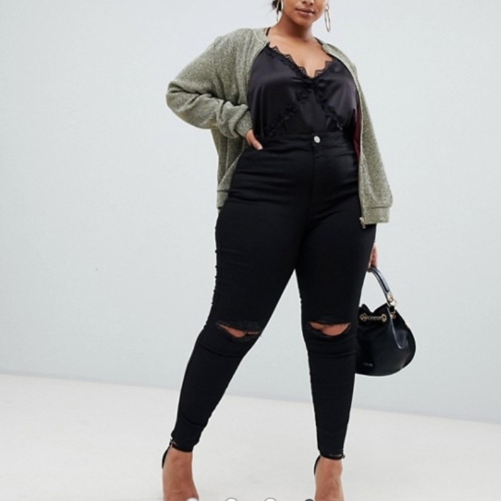 Asos Curve rippped knee jeggings
